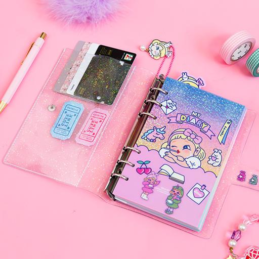 Kawaii Korean Pop Star Laser Bling Sparking Pastel Cute Girly Notebook Journal Box