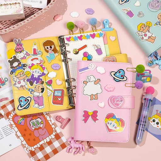 Kawaii  Japanese  Korean  Small fresh cute girl heart hand book loose-leaf diary notebook set