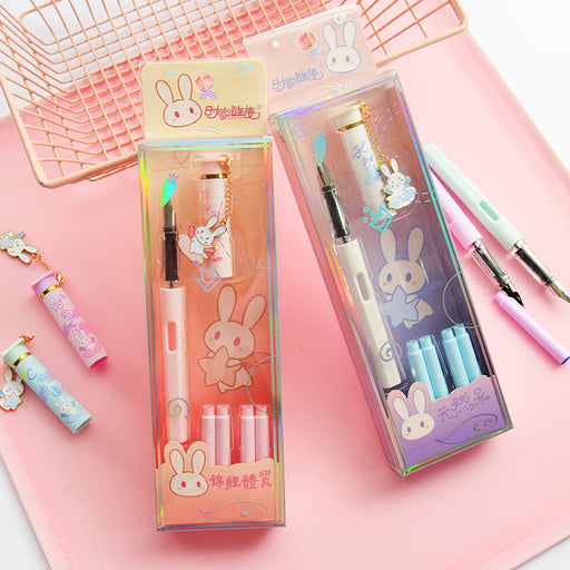 Kawaii Japanese-style Korean replaceable ink bag pen blue pen set