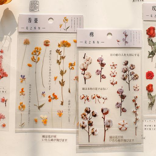 PET sticker Flower Greenery Decorative Stickers