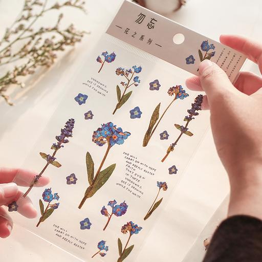 PET sticker Flower Greenery Decorative Stickers