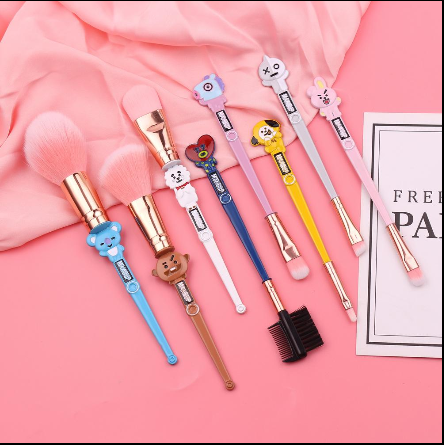 Kawaii  Japanese  Korean  -BT21 Merch- Makeup Brush Set