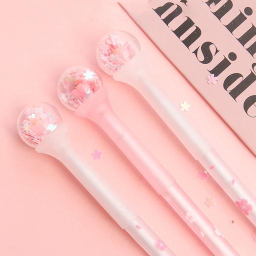 Kawaii Korean Japanese -Crystal Cherry Gel Neutral Pen Quicksand Pen